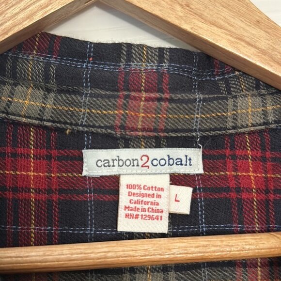 Nwot Carbon2Cobalt Plaid Shirt - Picture 3 of 6